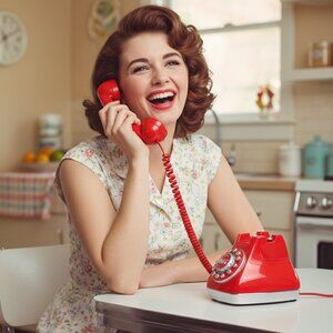 Vintage 2003 Coca Cola Snow Dome Red Landline Telephone Mid Century Style Tested